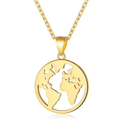 ChicSilver Coin Necklace Sterling Silver Vintage Round Circle Disc Dainty Coin Pendant Necklaces for Women - color: Style D - Gold