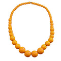 Fuqimanman2020 Chunky Large Simulated Pearl Choker Necklace Drop Dangle Earrings Crystal Bib Big Round Beaded Strand Multicolor Costume Statement Wedding Jewelry Set for Women Brides - color: Neon Orange