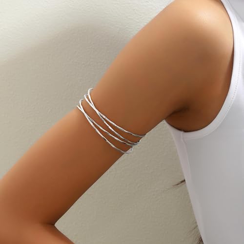 Arm Cuff Gold Arm Bracelet Handmade Upper Jewelry for Women Adjustable Bangle Armband Open Wrist Bracelets Greek Goddess Costume Halloween Costume - color: H:cuff Bracelet