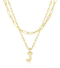 adoyi Dainty Heart Initial Necklaces 14K Gold Plated Layered Letter A-Z Pendant Necklace Stack Trendy Jewelry Birthday Valentines Gifts for Women Jewelry - color: Gold-Letter, style: J