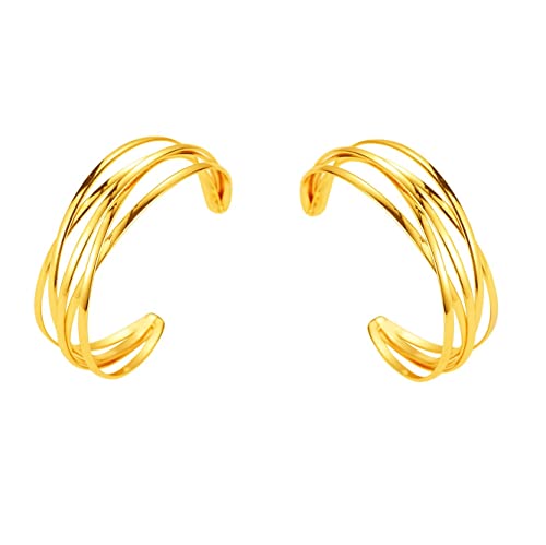 Pingyongchang 2 Pcs Cuff Bangle Bracelet for Women Open Wide Wire Bracelets Set Gold Wrist Cuff Wrap Bracelet Adjustable Classic Bohemia Birthday Gift - color: D