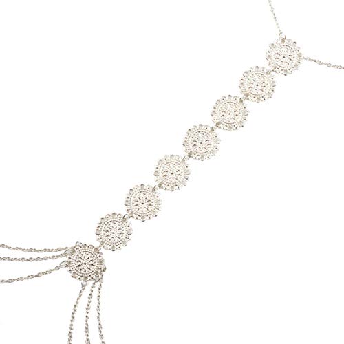 DoubleNine Belly Waist Charm Chain Boho Coin Bikini Beach Pendant Necklace Women Sexy Jewelry (silver) - color: silver