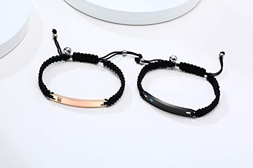 MEALGUET Personalized Couple Bracelet Customized Couple Bracelets Set Mutual Attraction Custom Name Relationship Bracelet Personalized Gift for Men Women - style: You are my person-round magnetic