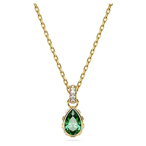 Swarovski Chroma Crystal Earring Collection, Gold Tone Finish Setting - color: Green Crystal Pear Shaped