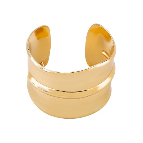 MIFYNN Chunky Cuff Bangle Bracelets for Women Geometric Opening Bracelet Irregular Minimalist Statement Bracelets Open Wide Bangle Arm Cuff Upper Arm Punk Jewelry