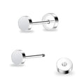 ZDE Women Earrings Flat Back Dot Earrings Titanium Hypoallergenic Cartilage Non-Nickel Earrings Studs for Sensitive Ears Simple Classic 3mm/4mm/5mm/6mm Screw On Stud Earring - color: Silver, size: 4MM