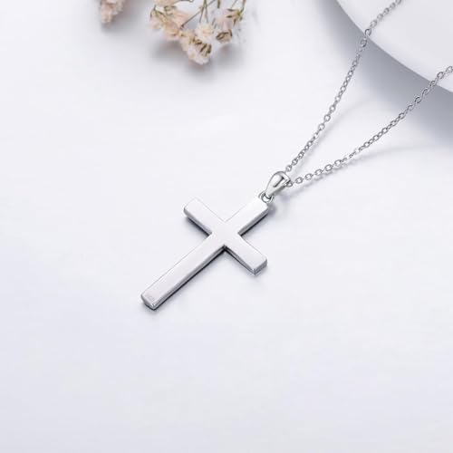 Cross Necklace 925 Sterling Silver Turquoise Christian Pendant Religious Cross Jewelry Christmas Gifts for Women Men - style: Malachite