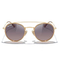 MERRY'S Retro Round Polarized Sunglasses - Unisex Double Bridge Sun Glasses - color: Tra Yellow Frame/Gold Bridge/Brown Gradient Lens