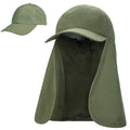 Tirrinia Wide Brim Sun Hat with Neck Flap for Men & Women, Breathable Hiking Fishing Safari Hat, Outdoor UV Protection Cap - color: Green