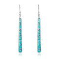Turquoise Earrings for Women 925 Sterling Silver Gemstones Dangle Earrings Bohemian Style Statement Bar Earrings Dangle Earrings for Women Earrings Valentines Gifts - color: Blue Gold
