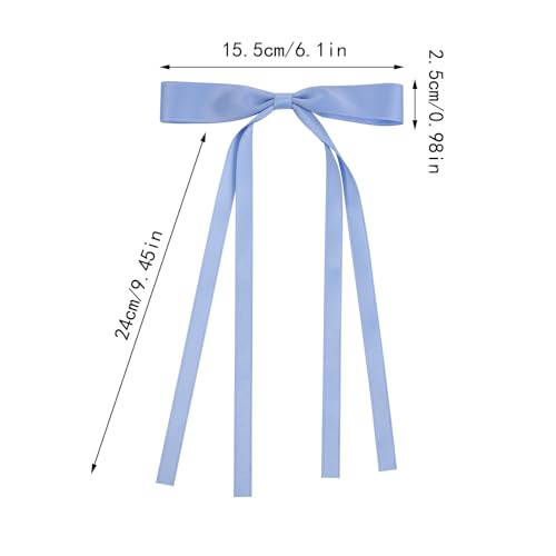 WORTL Hair Bows Clips Hair Ribbon Bowknot with Long Tail Bows Barrettes Hair Accessories for Women Girls 16PCS （Red，White，Blue，Black） - color: Red，White，Blue，Black