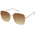 SOJOS Trendy Oversized Square Metal Frame Sunglasses for Women Men Retro Big Flat Lens UV Protection Sunglasses SJ1146 - color: Gold/Gradient Brown