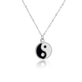 Gold Silver Yin Yang Pendant Necklace for Couples - color: Silver