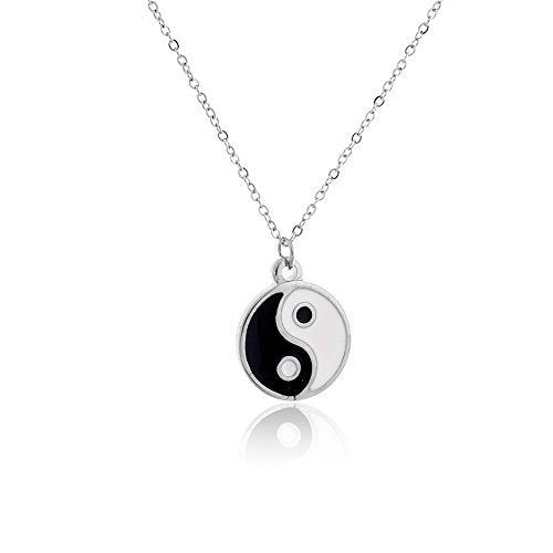 Gold Silver Yin Yang Pendant Necklace for Couples - color: Silver