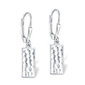 LeCalla 925 Sterling Silver Leverback Drop Earrings | Lightweight Italian Teardrop Dangle Earring for Women - color: Hammer Textured