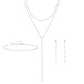 HERIER Lariat Gold Necklace for Women, Dainty Long Necklace 14k Gold Plated/Silver Y-Shaped Layered Beaded Chain Drop Necklaces for Women Trendy Simple Gold Jewelry for Women Gifts - color: Y Layered Pearl Jewelry-Silver