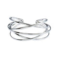 Gold Bangle Bracelets for Women Gold Arm Cuffs Upper Jewelry Bracelets Cuff Multi-layer Bangle Bracelet Adjustable Wide Cuff Bracelet - color: Silver