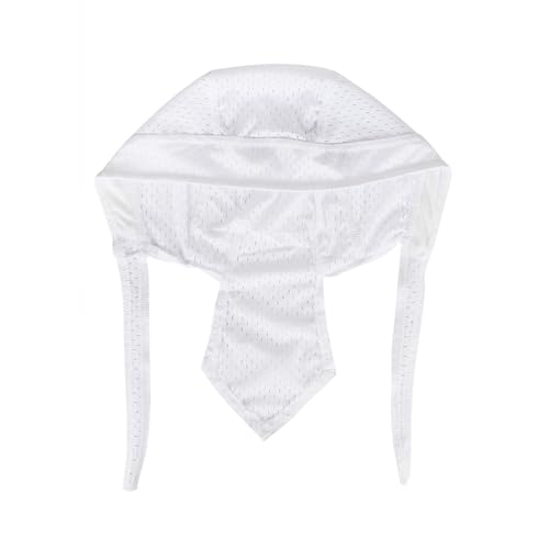 PURFUN Men Women Breathable Cycling Bandana Headscarf Adjustable Sweat Wicking Quick Dry Mesh Head Scarf Wrap Liner Skull Cap - color: White
