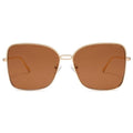 SOJOS Trendy Square Oversized Sunglasses Womens Mens UV400 Big Large Designer Shades SJ1082 - color: Gold/Dark Brown