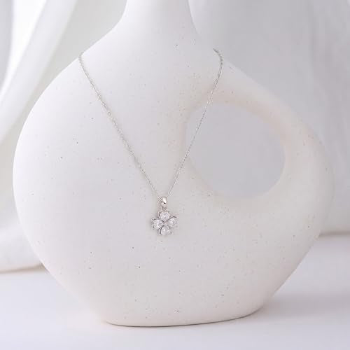 Dainty Gold Necklaces for Women Trendy Non Tarnish 14K Gold Plated Cubic Zirconia Necklace Layered Simple Cute Four Leaf Clover Choker Jewelry Birthday Gifts - color: Silver, style: Cable CZ