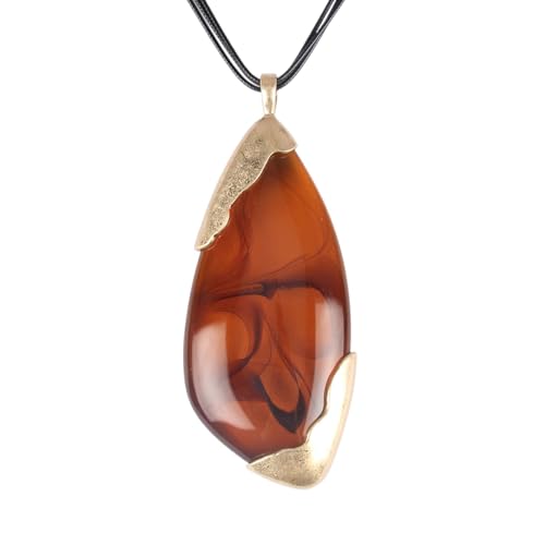 Leather Necklace for Women Large Pendant Hippie Choker Necklace Vintage Sweater Necklace Chunky Boho Necklaces for Women - style: Indian Leather Necklace