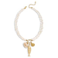 Fish Necklace for Women Chunky Beach Seashell Fish Pendant Necklace Summer Boho Fish Charm Layered Necklace Fashion Trendy Toggle Necklaces Jewelry Gifts