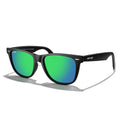 MERRY'S Classic Square Shape Polarized Sunglasses for Womens Mens Retro Designer UV400 Sun Glasses S6140 - color: Matte Black Frame/Green Mirror Lens