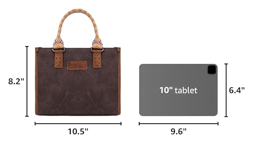 Montana West Wrangler Tote Bag for Women Aztec Western Retro Purse Top Handle Handbags - color: A-aztec-coffee and Angel White