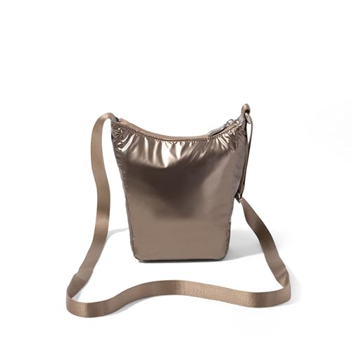 Baggallini Swift Mini Crossbody Bag for Women - 4.5x7 Small Travel Purse with Crossbody Strap and RFID - color: Copper Metallic