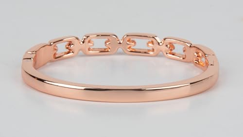 SPUNKYsoul Chain Link Buckle With Rhinestones Cuff Bracelet in Gold, Silver Rose Gold and Gun Metal for Women - style: "Lydia" Rose Gold Thin Link