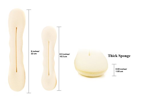 Beaute Galleria Magic 4 Pieces Beige Blonde Foam Sponge Twist Shapers, Hair Bun Maker, Hair Donuts for Ballet Buns (2 Small, 2 Large) - color: Beige