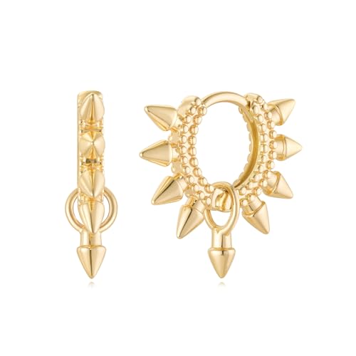 MYEARS Women Earrings Gold Huggie Hoop 14K Small Simple Hypoallergenic Everyday Jewelry - style: Arrow