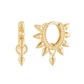 MYEARS Women Earrings Gold Huggie Hoop 14K Small Simple Hypoallergenic Everyday Jewelry - style: Arrow