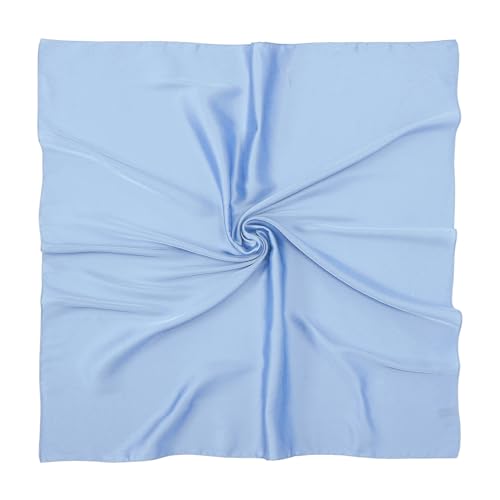 RIIQIICHY 35 Inch Head Scarf for Women Hair Scarf Like Silk Scarf Square Scarf Bandanas for Women - color: Light Blue