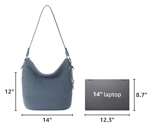 The Sak Sequoia Hobo Bag - Hand Crochet Large Women's Purse for Everyday & Travel - Durable Handbag & Tote With Zipper Pocket - color: Maritime