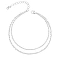 Gold/Sterling Silver Anklet Bracelets for Women Waterproof, Non Tarnish 925 Sterling Sliver Plated Heart Evileye Butterfly Charm, Dainty Summer Beach Anklets for Women, Beach Vacation Bikini Outfits for Her Mom - style: Sparking-Silver