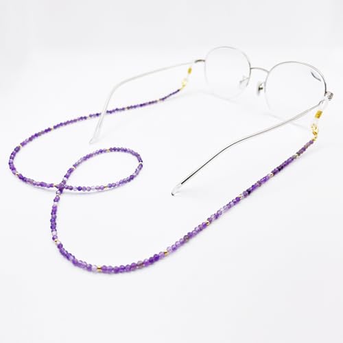 Damanse Beaded Glasses Chain,Eyeglass & Sunglass Strap For Women Stylish - color: Amethyst