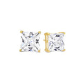 KEZEF Sterling Silver Stud Earrings for Women & Men - 4-Prong Setting Cubic Zirconia Earrings Studs - Premium CZ S925 Hypoallergenic - Available in 14K White and Yellow Gold, Rose Gold - 3mm to 9mm - color: 14K Yellow Gold, size: 9mm - Large