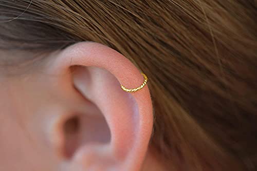 14k Gold Filled Cartilage Earrings Hoop 20 Gauge 7mm 8mm Helix Earring Rings Handmade Piercing Jewelry Tiny Earring For Women Men