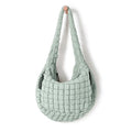 ODODOS Quilted Carryall Tote Bag for Women Crossbody Hobo Lightweight Padding Shoulder Bag - color: Light Green