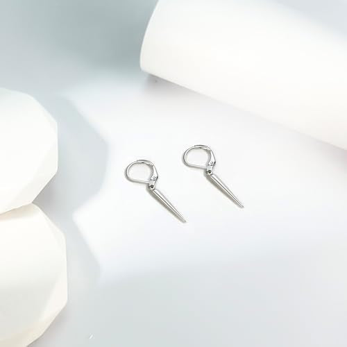Leverback Earrings Dangle Earrings for Women Dangly Earrings Anniversary Birthday Gifts for Women - style: Spike Dangle Earrings-Silver