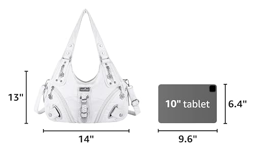 Angelkiss Hobo Purses and handbags for Women Satchel Handbag Women Purses Large Daily Shoulder Bags | Purses - color: White