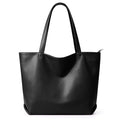 WLLWOO Soft Vegan Leather Tote Bag for Women Large Casual Hobo Handbags Zipper Shoulder Work Daily Weekender Travel Purse - color: Black