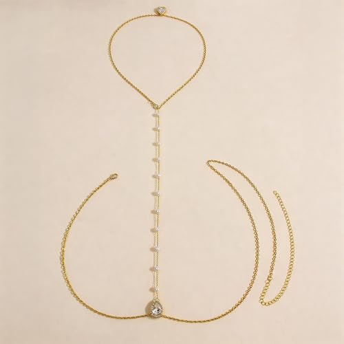 Back Necklace for Backless Dress Body Chain Jewelry for Women Adjustable Rhinestone Chain Necklace Bridal Jewelry for Weddings Summer Vacation - color: A5:body chain