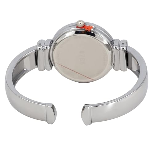 Women's Classic Easy Read Bangle Cuff Watch - color: Silver