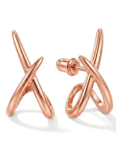Gold Earrings for Women Trendy,14K Gold Stud Earrings Dainty Earrings Simple Minimalist Gold Earrings Hypoallergenic Earring for Women Gifts - color: Sloane & Rose Gold