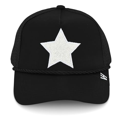 VINTAGE HAVANA Trucker Hats Women | Mesh Adjustable Snapback Hat | Men & Women Cute Trendy Fashion Baseball Cap - color: Black/Pearl