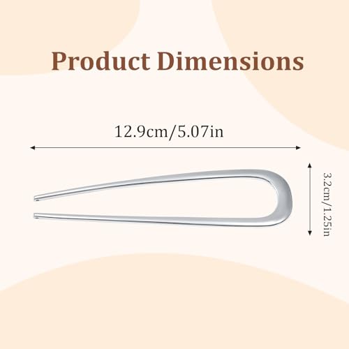 AWAYTR 3Pcs French Hair Pins for Women - Metal Hair Forks for Elegant Bun, Twist & Chignon Hairstyle Accessories (U+Black+Gold+Sliver) - color: U+Black+Gold+Sliver