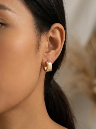 4 Pair Small Gold Hoop Earrings for Women Sensitive Ears - Hypoallergenic 14k Real Gold Plated Hoops Zirconia Cartilage Huggie Earrings Set Helix Piercing Earring Gold Jewelry for Women Gift - color: 1938 Hoop Gold