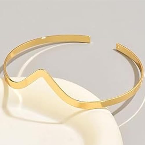 Frodete Upper Arm Cuff for Women Boho Minimalist Armlet Jewelry Outfit Accents Summer Beach Costume Party Dress Accessories Gift - color: C1:Gold Arm Cuff